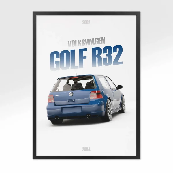 Poster Volkswagen Golf R32 – Vue arrière