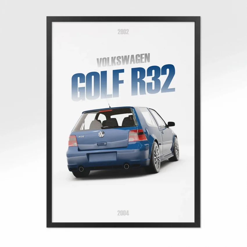 Poster Volkswagen Golf R32 - Vue arrière