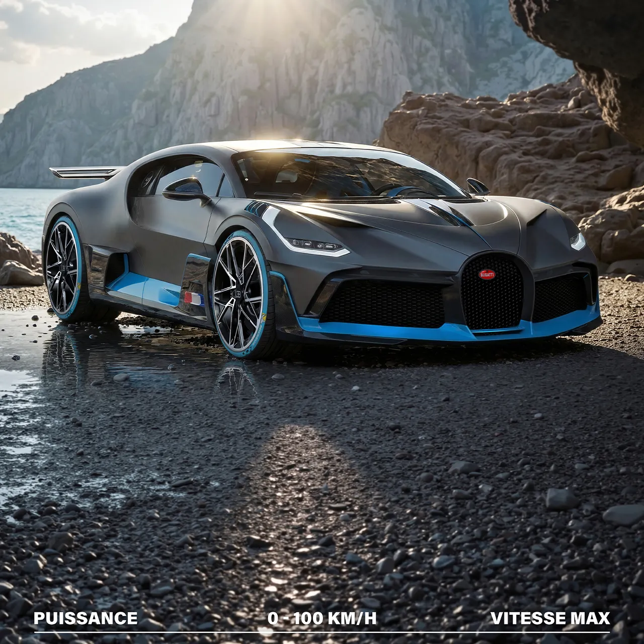 Gros plan avant Bugatti Divo vue de face