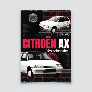 Poster Citroën AX style publicité retro vintage