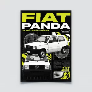 Poster Fiat Panda publicité vintage 4x4
