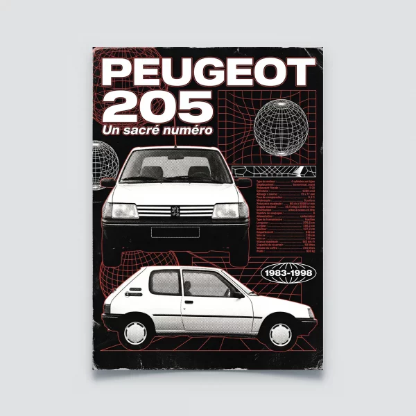 Poster Peugeot 205 | Rétro-Pub