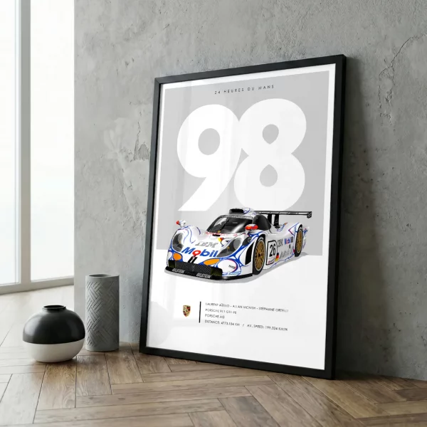 Poster 24h du Mans 1998 – Porsche 911 GT1-98