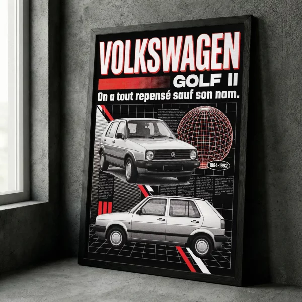 Poster Volkswagen Golf II | Rétro-Pub