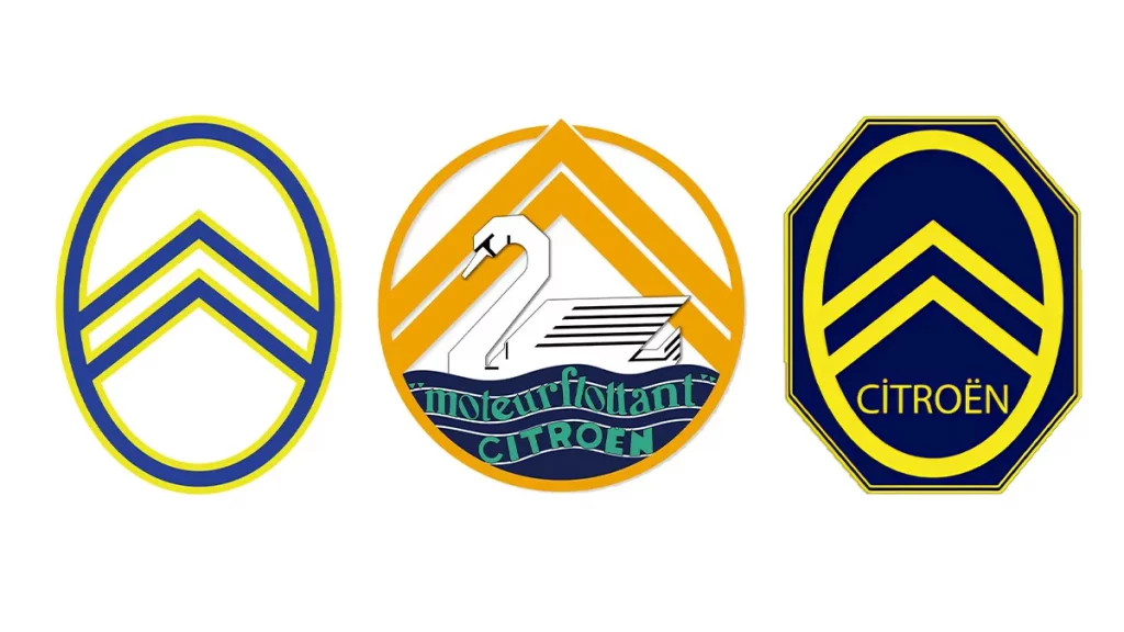 3 logos Citroën de 1919 à 1936