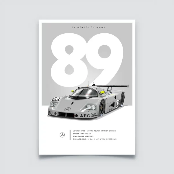 Poster 24h du Mans 1989 – Sauber Mercedes C9