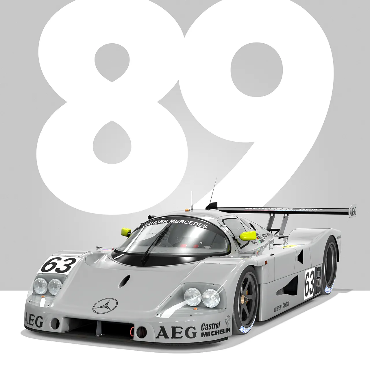 Détail poster 24 heures du mans Mercedes 1989