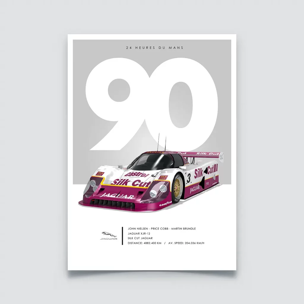 Poster 24h du Mans 1990, Jaguar XJR-12
