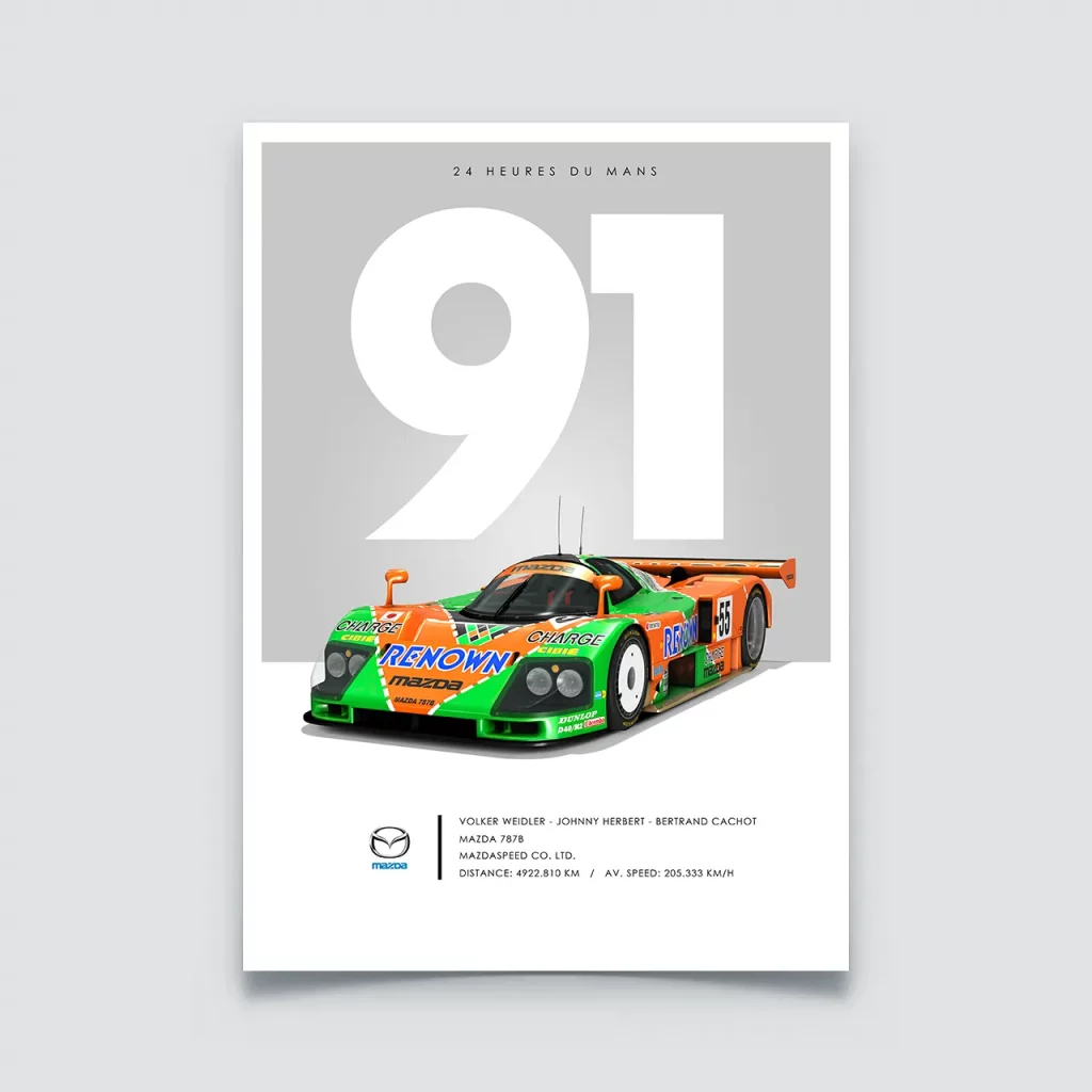 Poster 24h du Mans 1991, Mazda 787B