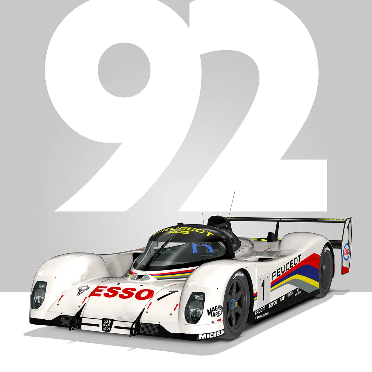 Détail poster 24 heures du mans Peugeot 1992