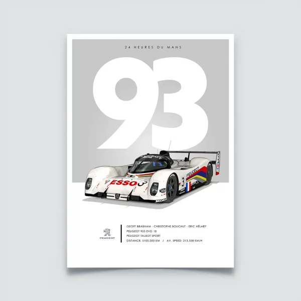 Poster 24h du Mans 1993 – Peugeot 905 Evo 1B