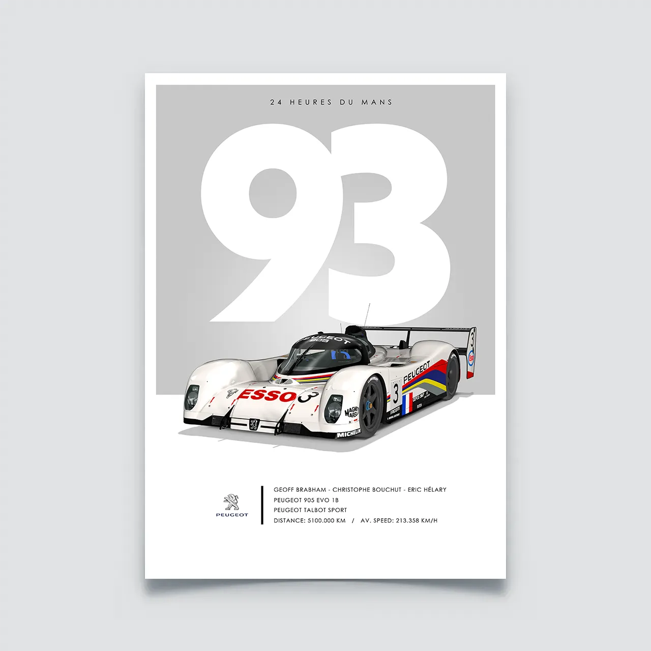 Poster 24h du Mans 1993, Peugeot 905