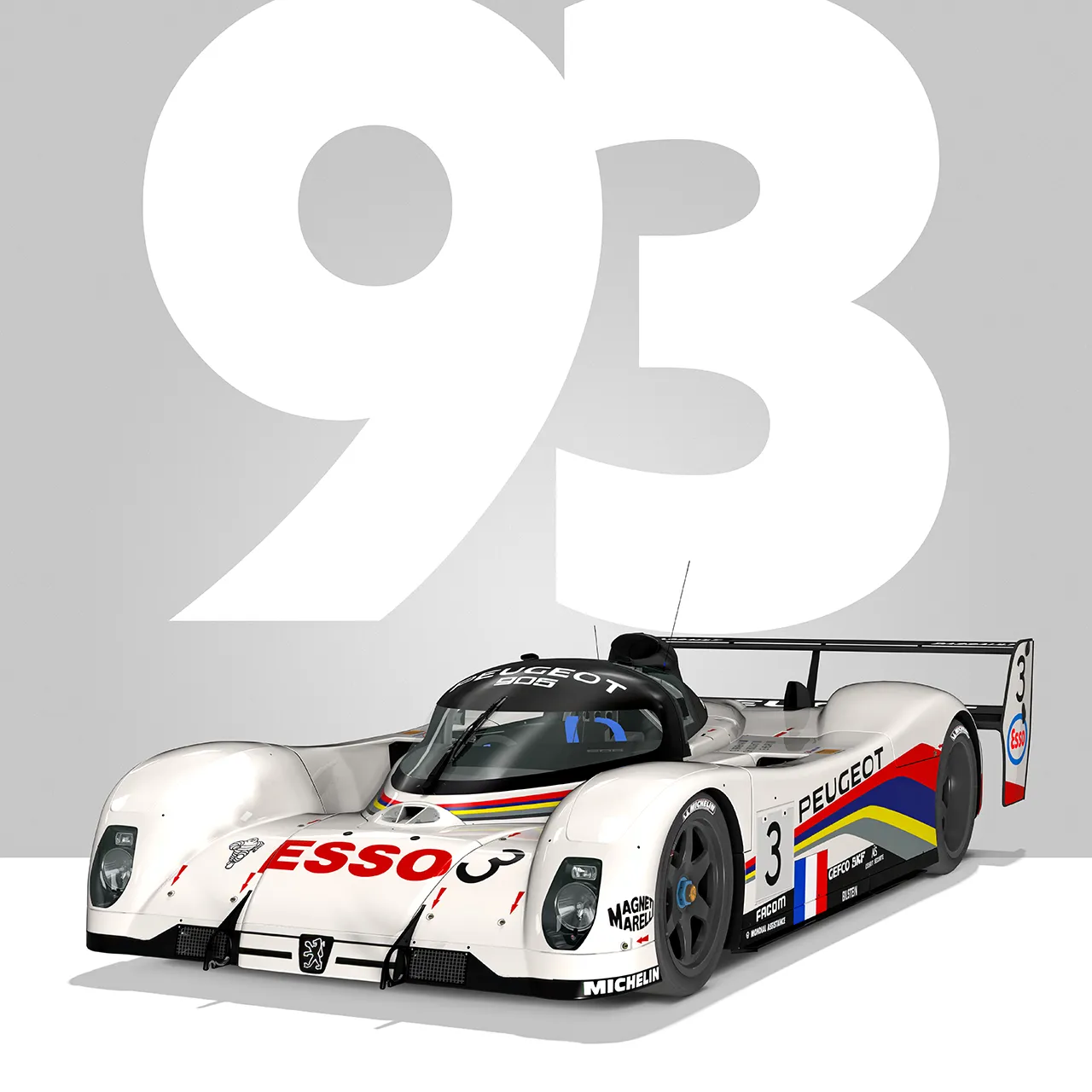 Détail poster 24 heures du mans Peugeot 1993