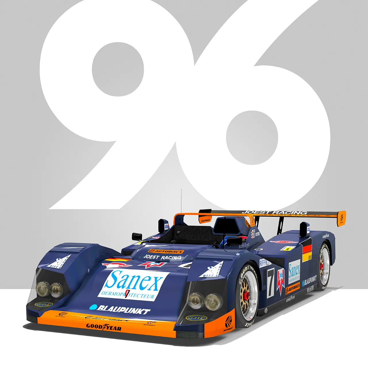 Détail poster 24 heures du mans Porsche 1996
