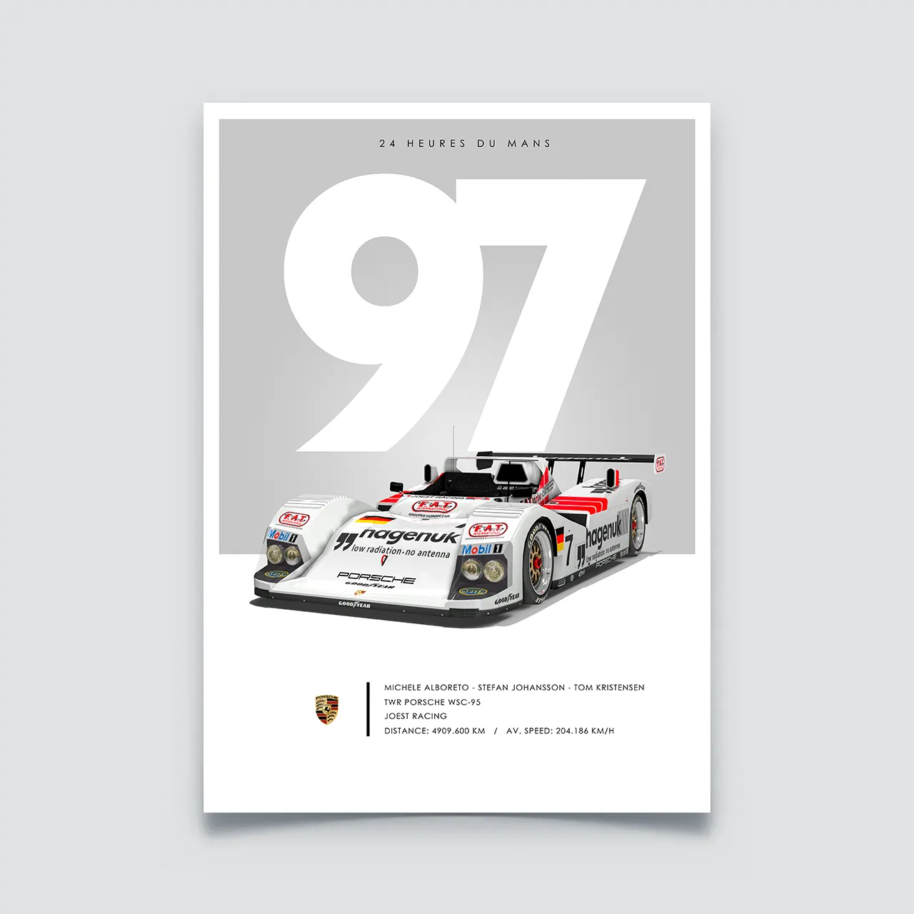 Poster 24h du Mans 1997, TWR Porsche WSC-95