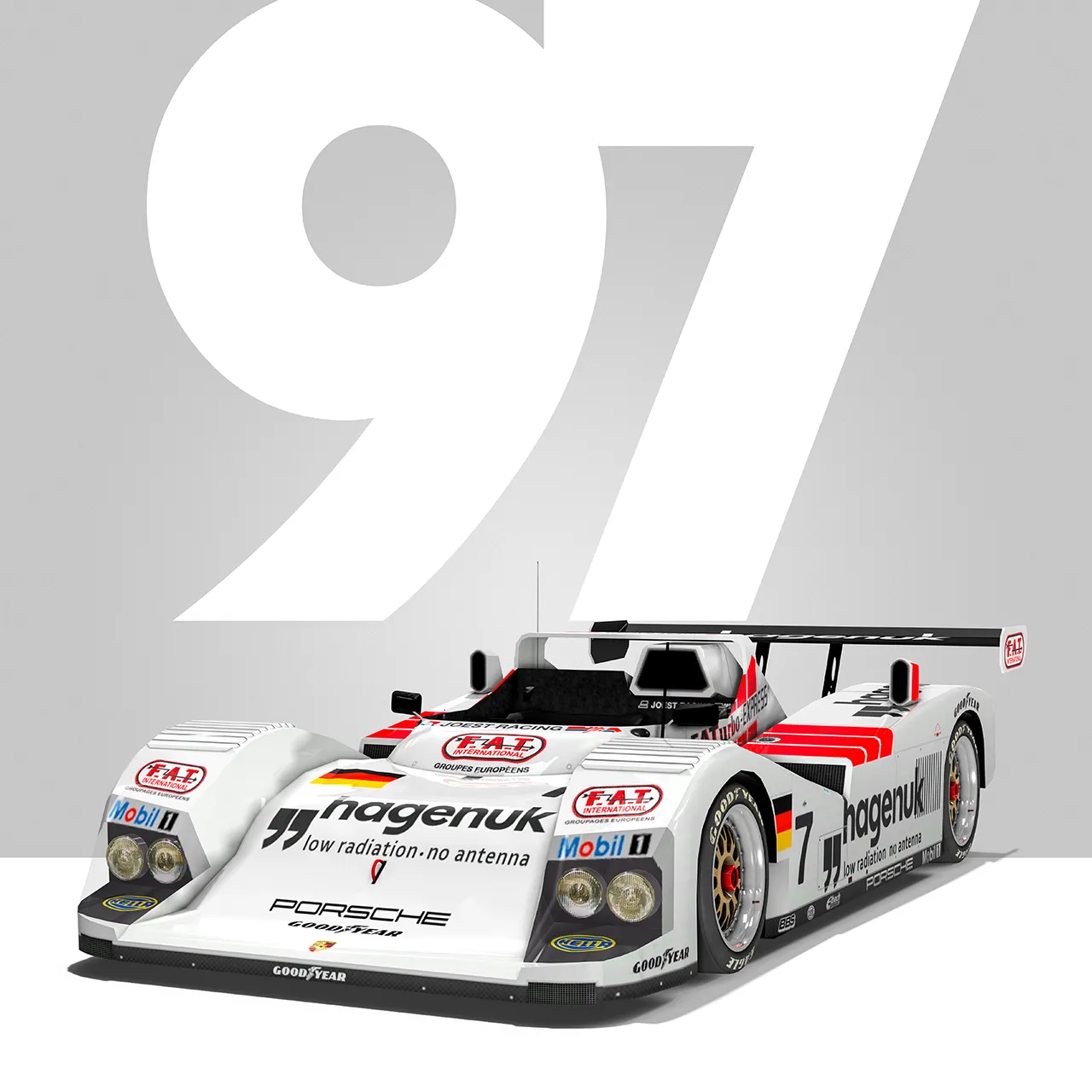 Détail poster 24 heures du mans Porsche 1997