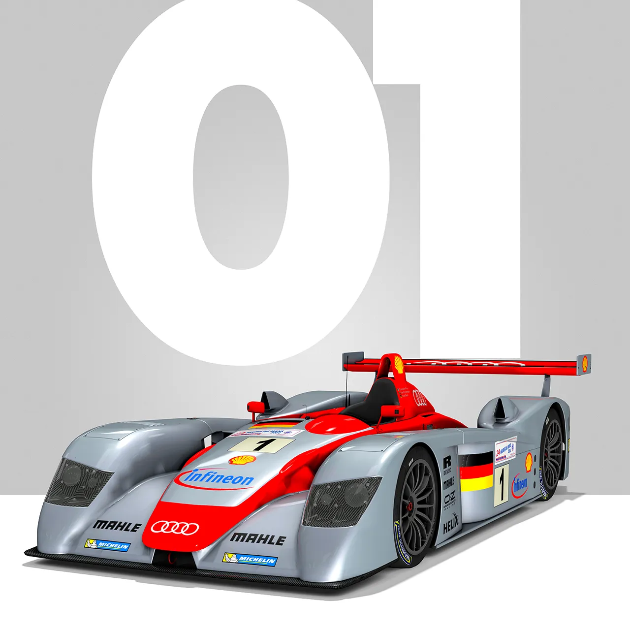 Détail poster 24 heures du mans Audi 2001