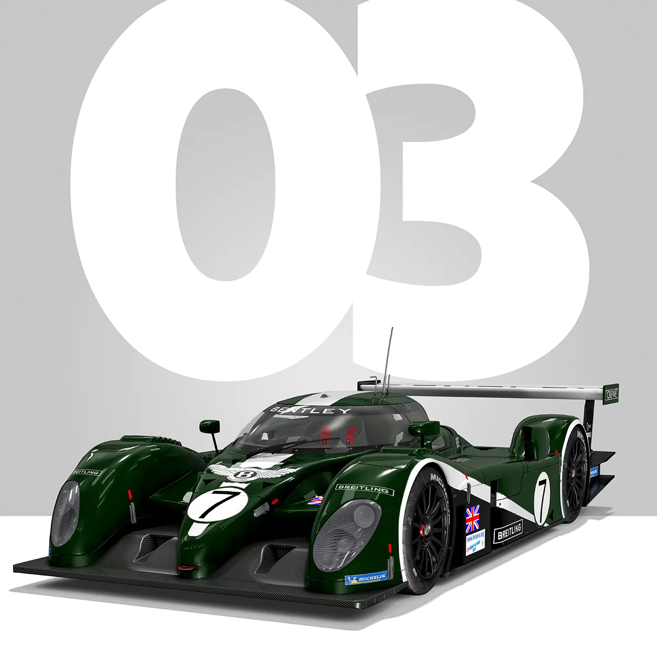 Détail poster 24 heures du mans Bentley 2003