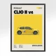 poster youngtimer renault clio v6