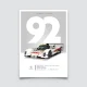 Poster 24h du Mans 1992, Peugeot 905