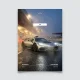 Poster Mercedes-AMG One argentée sur circuit détrempé sortie de stand avec vapeur.